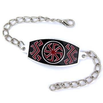 Браслет алюминиевый Коловрат ( красные полосы )