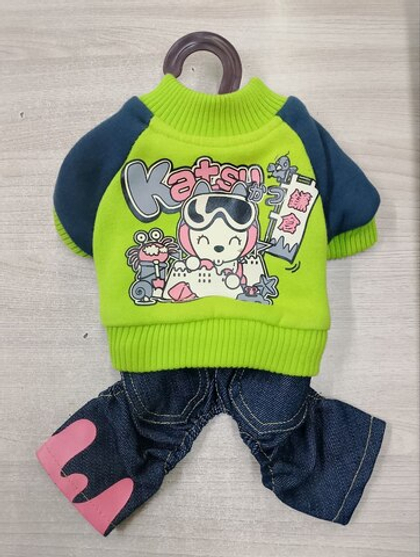 KATSU Комбинезон "Слай" (куртка + джинсы), теплый трикотаж, размер XS