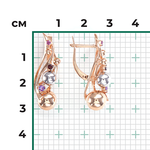 Серьги «Кометы» с английским замком из комбинированного золота с аметистом и гранатами