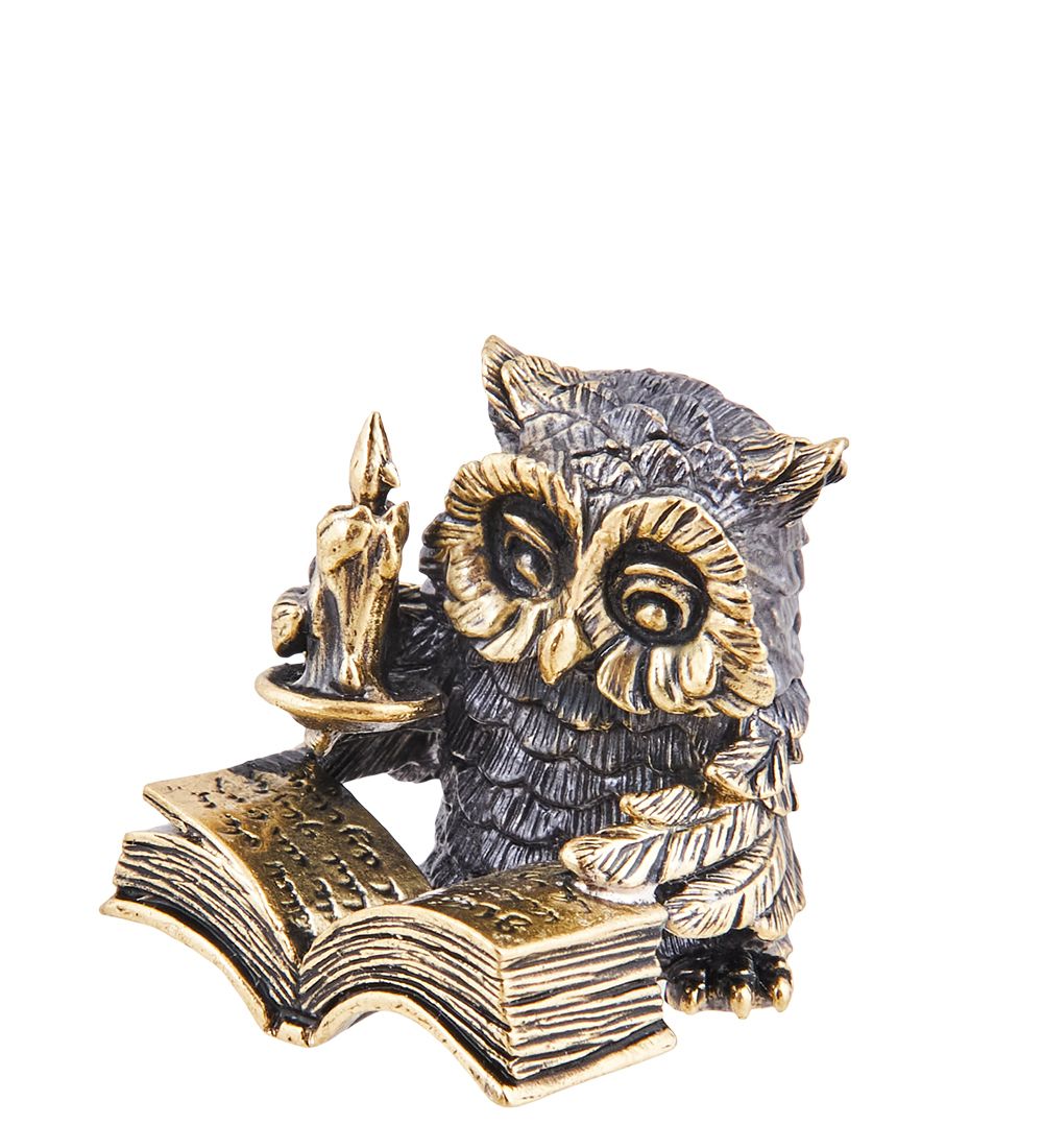 Народные промыслы AM-3709 Фигурка «Сова Читатель» (латунь)