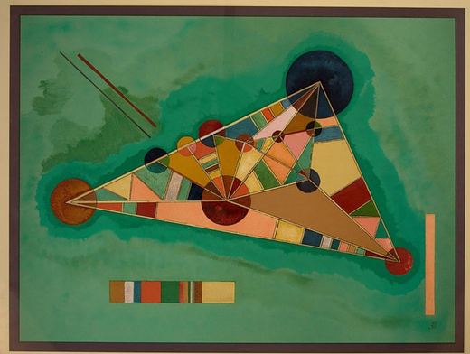 Кандинский В. В. Пестрота в треугольнике. Цветная литография, 1927