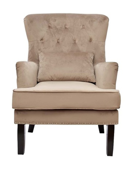 24YJ-7004-06413/1 Кресло с подушкой велюр бежевый 77*92*105см