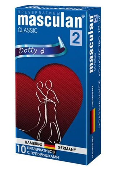 Презервативы Masculan Classic 2 Dotty с пупырышками - 10 шт.