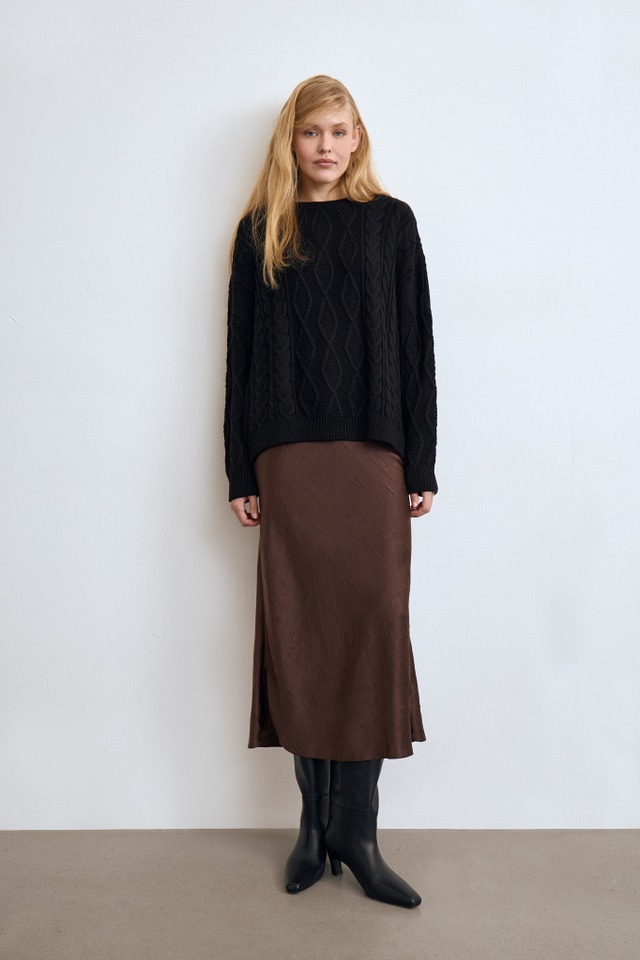 Юбка макси из жатого сатина