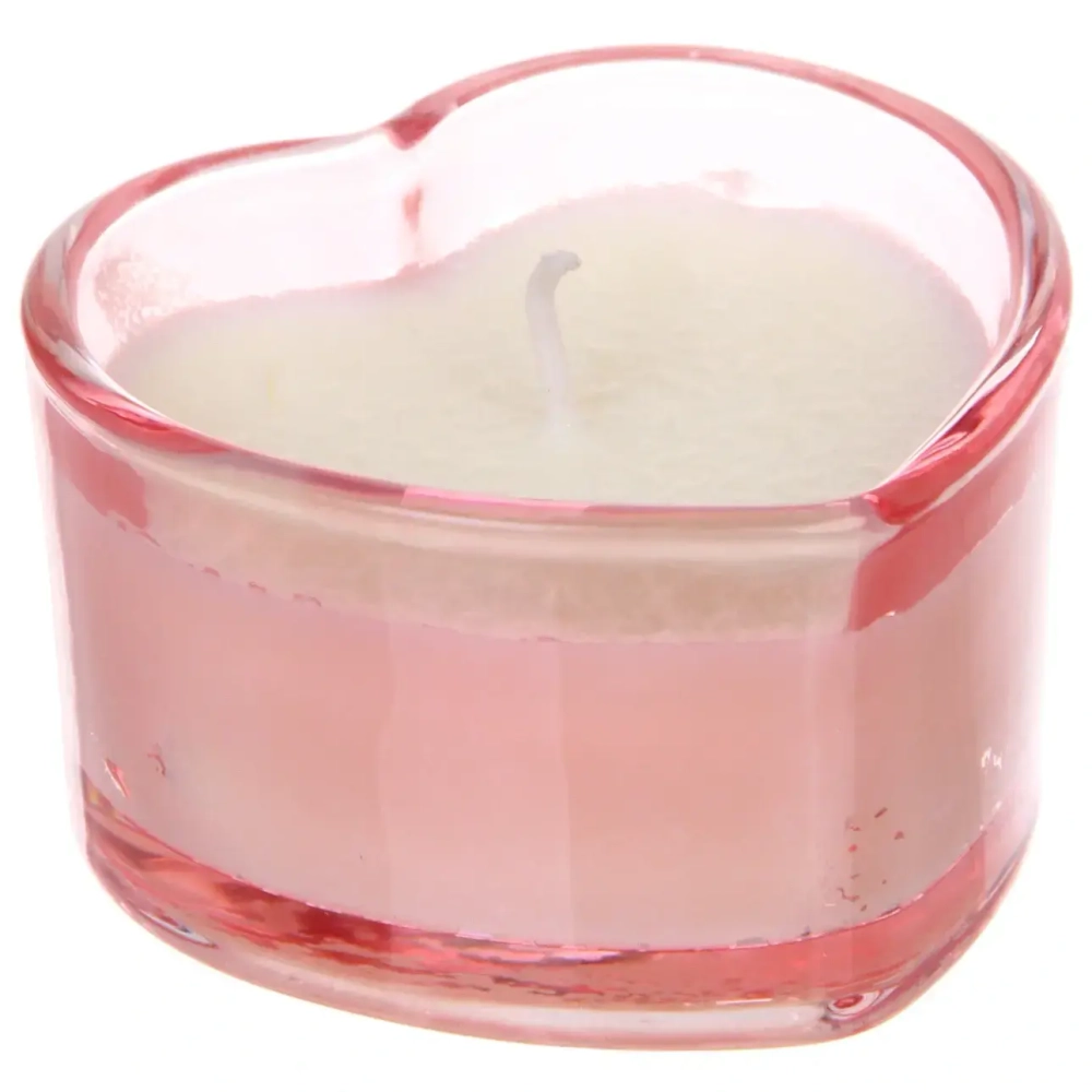 Свеча в стакане «Сердечко» 8*4,8 см, Розовый