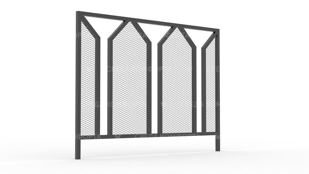 Забор из сетки рабицы ZBR0182