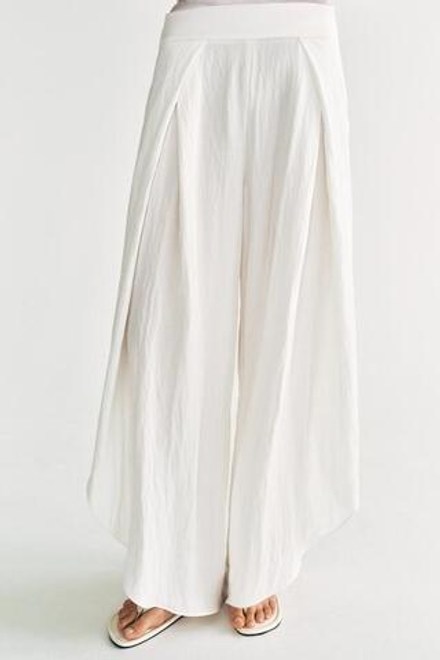 ZARA БРЮКИ С РАЗРЕЗАМИ — ZW COLLECTION, ЖЕЛТОВАТО-БЕЛЫЙ