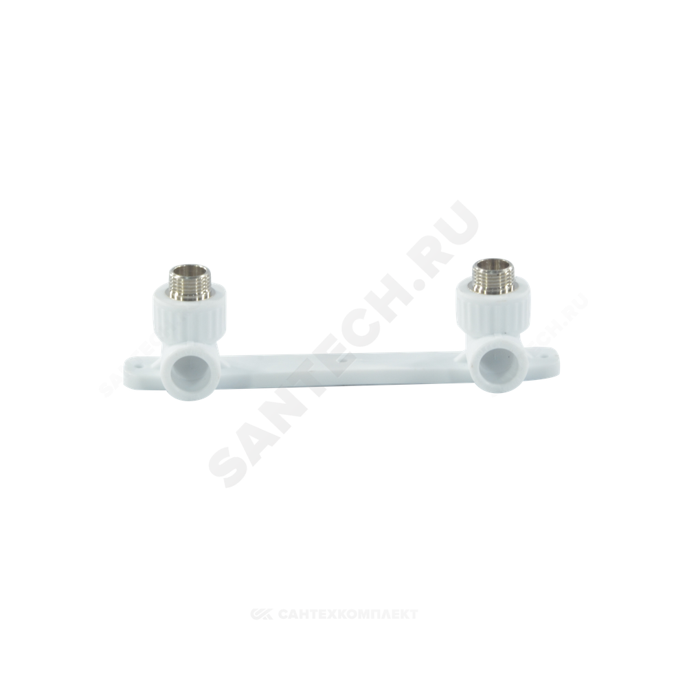 Планка PP-R монтажная белая Дн 20х1/2" НР под смеситель с водорозетками VALFEX 10123020