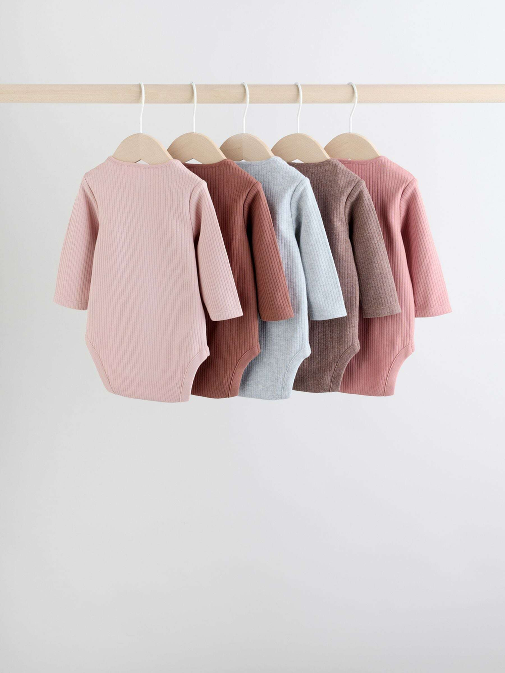 Боди с длинным рукавом малышей Next F17-114, 5 шт., Розовый, Коричневый