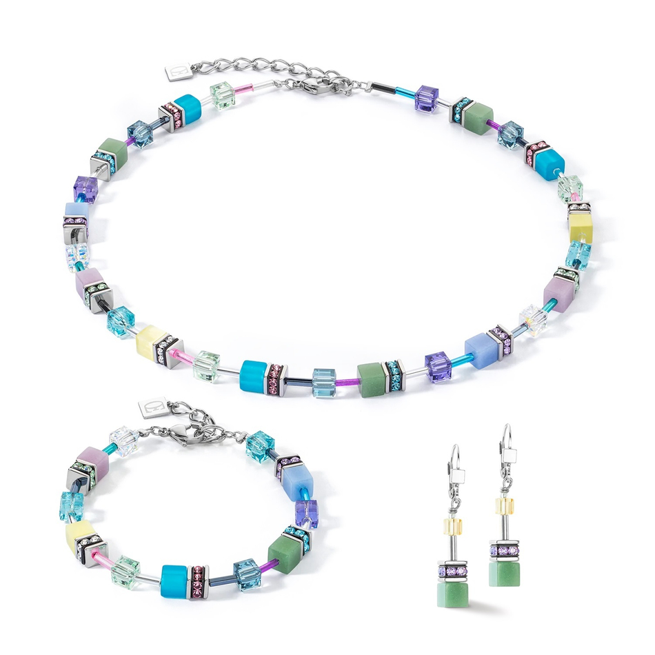 Серьги Coeur de Lion Multicolour Pastel Silver 2838/20-1580