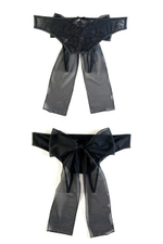 Чёрные контактные трусики с бантом на ягодицах ML (46-48) (Цвет: черный)