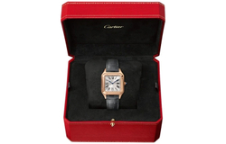 CARTIER SANTOS DE Quartz Movement Women"s Watch 27.5*38mm White Dial 18K Rose Gold Watch Case