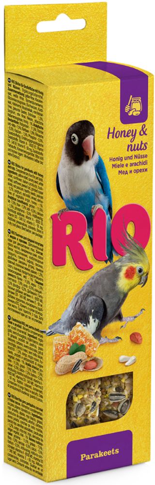 RIO палочки для средних попугаев с медом и орехами коробка 2х75 гр