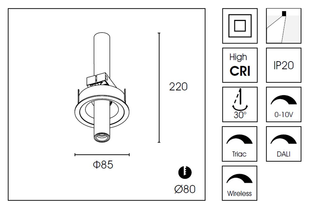 Встраиваемый светильник DA7503DR-A