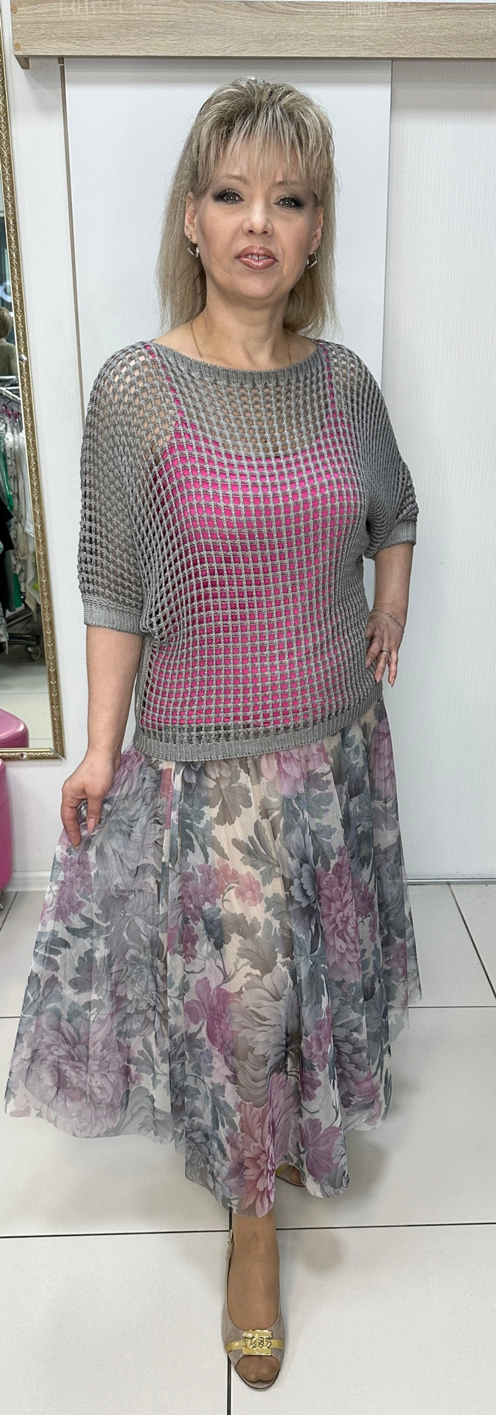 Итальянская двойная юбка на мягком поясе