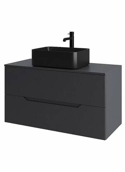 Тумба с раковиной Orange Line 100 Li-100TugMDF+B02-460MB графит/черный