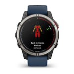 Умные часы Garmin Quatix 7 Pro Amoled Sapphire титановый с темно синим силиконовым ремешком
