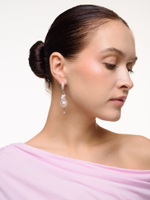 Серьги "Two drops pearl" Silver