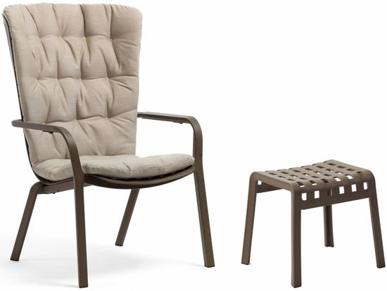 Комплект пластиковой мебели Folio Poggio цвет бежевый/табак