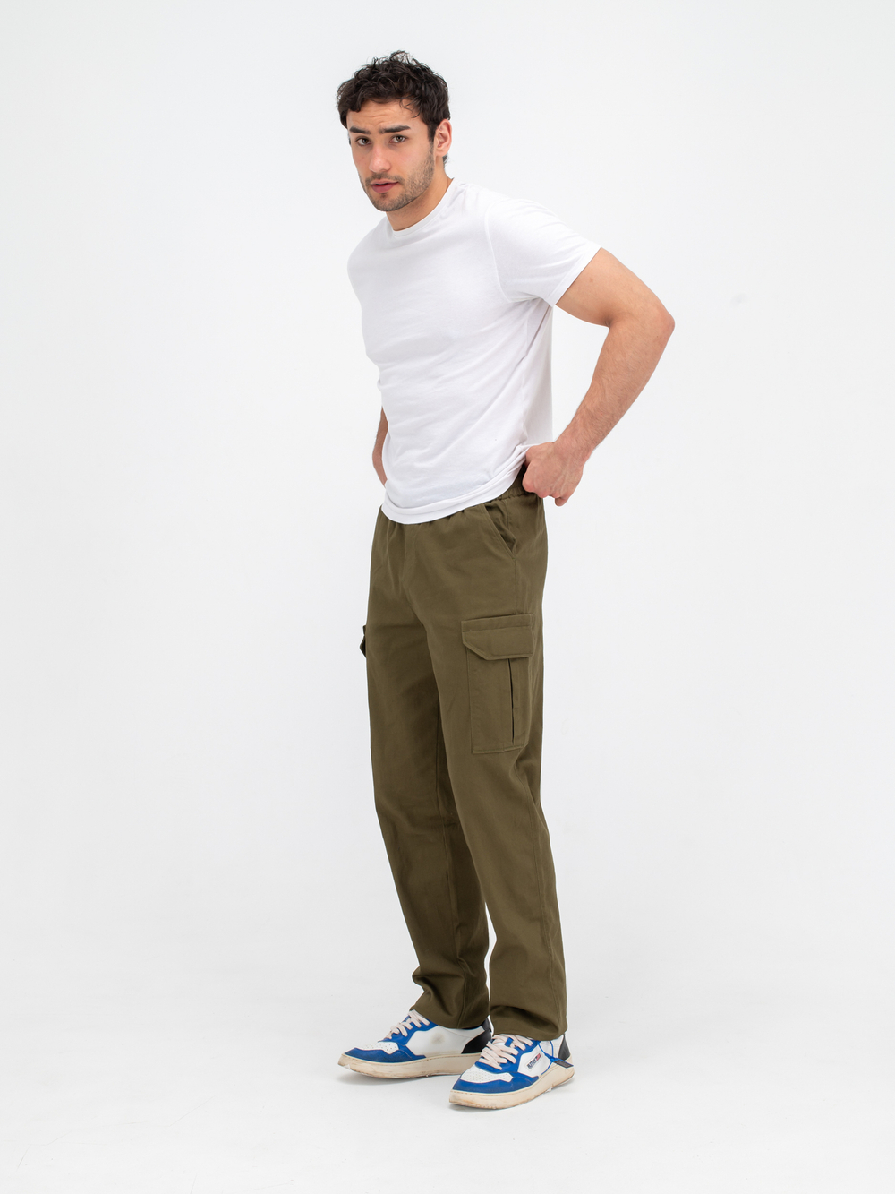 Карго джоггеры прямые. Хаки