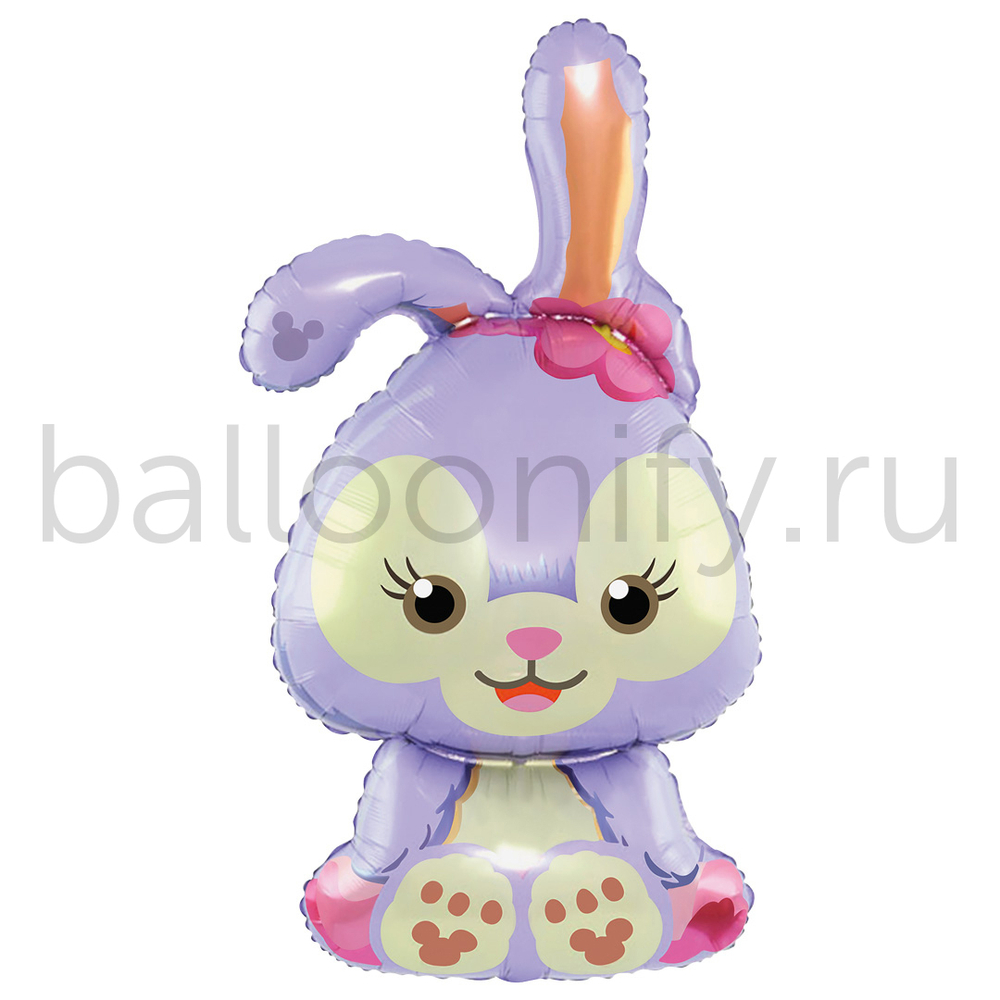 Шар (40''/102 см) Фигура, Зайка, Сиреневый, 1 шт.