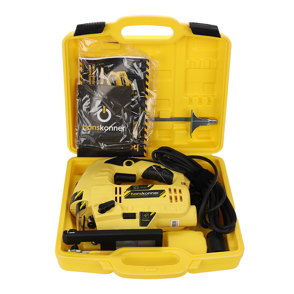 Электролобзик Hanskonner HJS0811LPE, 860 Вт желтый/черный