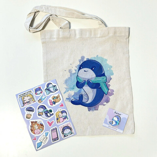 Сет с Кики полный [шоппер + значок + стикерпак]