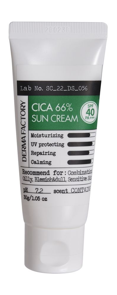 Derma factory Солнцезащитный Крем Spf 40 с Центеллой Cica 66% Sun 30ml