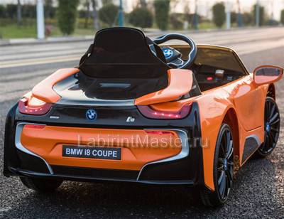 Детский электромобиль "BMW i8" 6V, оранжевый
