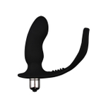 Анальная пробка с вибрацией и с эрекционным кольцом Cockring With Ass-gasm (Цвет: черный)