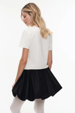 Футболка с кружевом (Baby Tee ), молочная