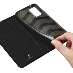 Чехол книжка из PU кожи черного цвета от Dux Ducis для Samsung Galaxy S20 FE, серия Skin Pro Series Case