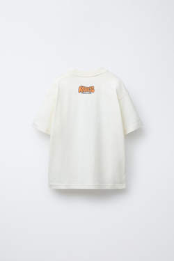 ZARA ФУТБОЛКА С ПРИНТОМ «ГРАФФИТИ», ЭКРЮ