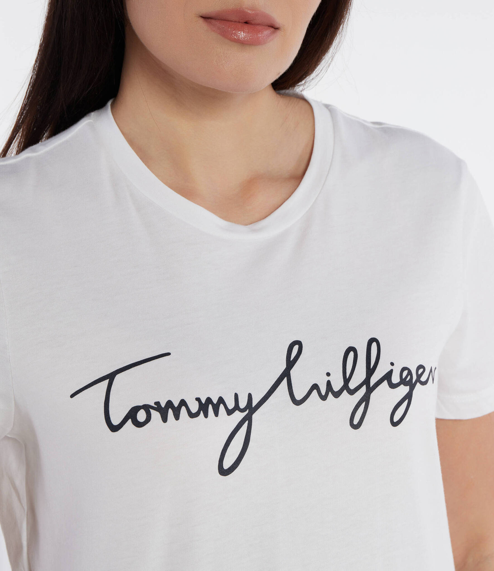 Футболка REG C-NK SIGNATURE Tommy Hilfiger - белый(WW0WW41674)