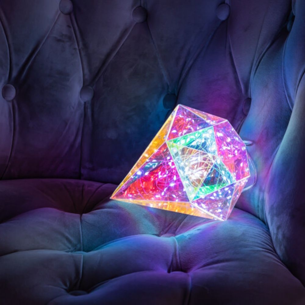 ULD-R507 3АА DIAMOND Светильник декоративный Брильянт. на батарейках 3AA не в-к. 100 светодиодов Белый свет. Цвет корпуса радужный. TM Uniel