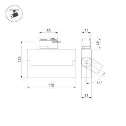 Светильник LGD-LOFT-TRACK-4TR-S170-10W Warm3000 (WH, 24 deg) (Arlight, IP20 Металл, 3 года) 026227
