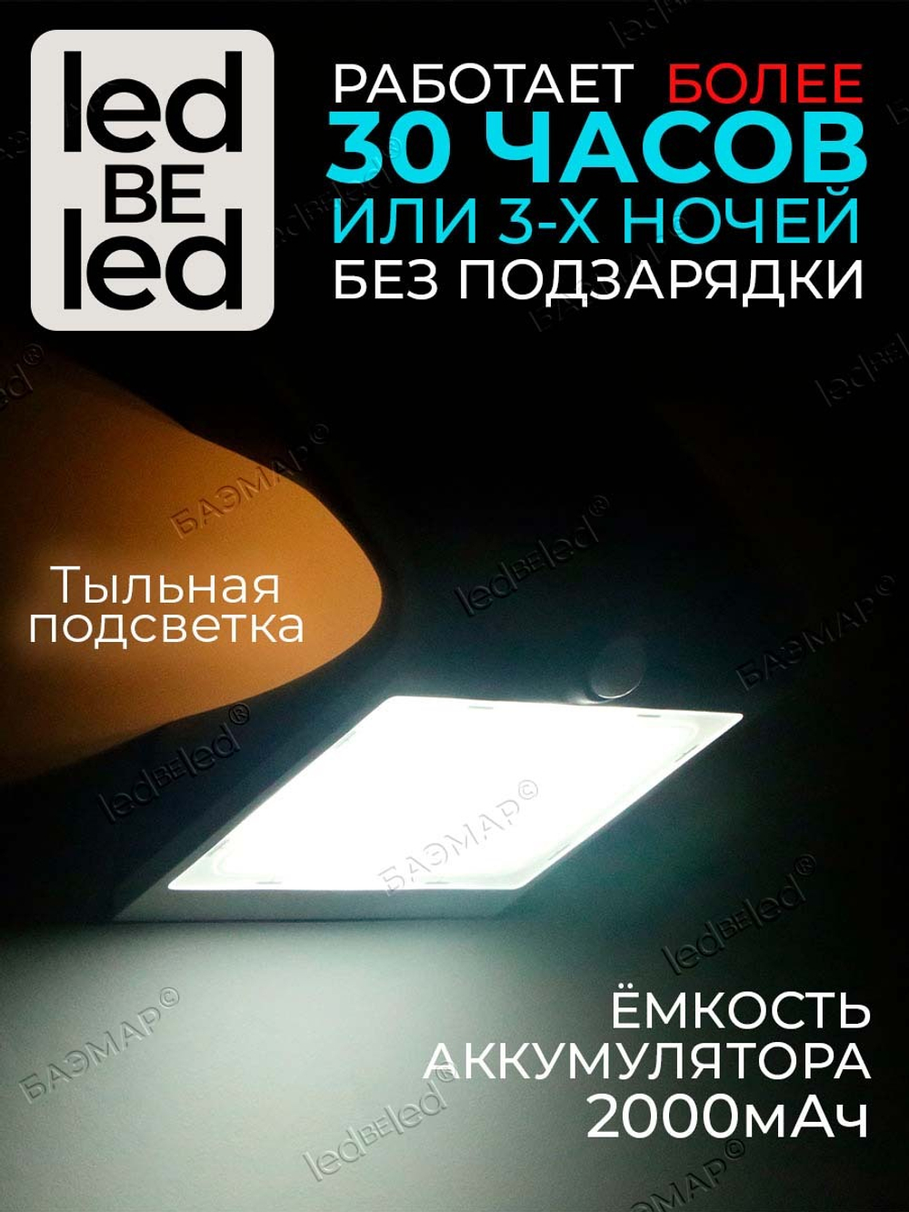 Уличный светильник на солнечной батарее с датчиком движения и света ledBEled 4W 500LM, настенный светодиодный фонарь