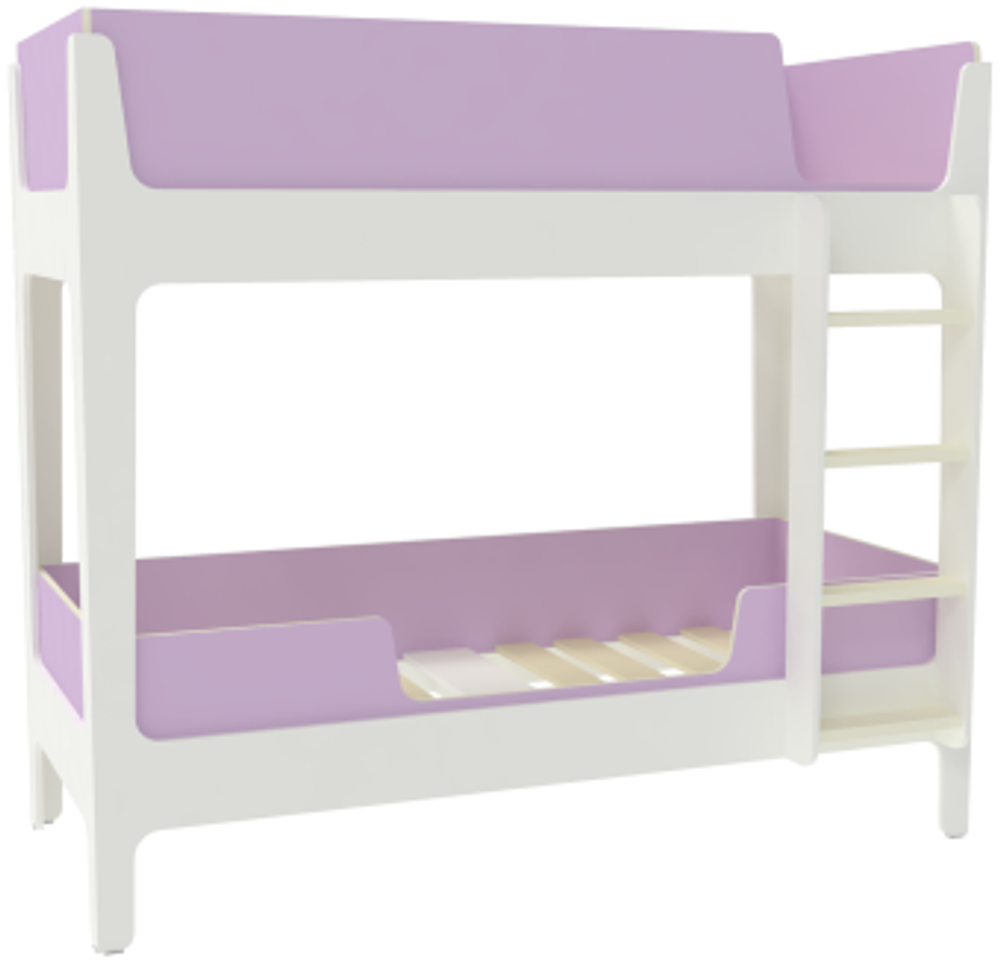 Кровать двухъярусная КарИВи Лотос Белый  Ирис