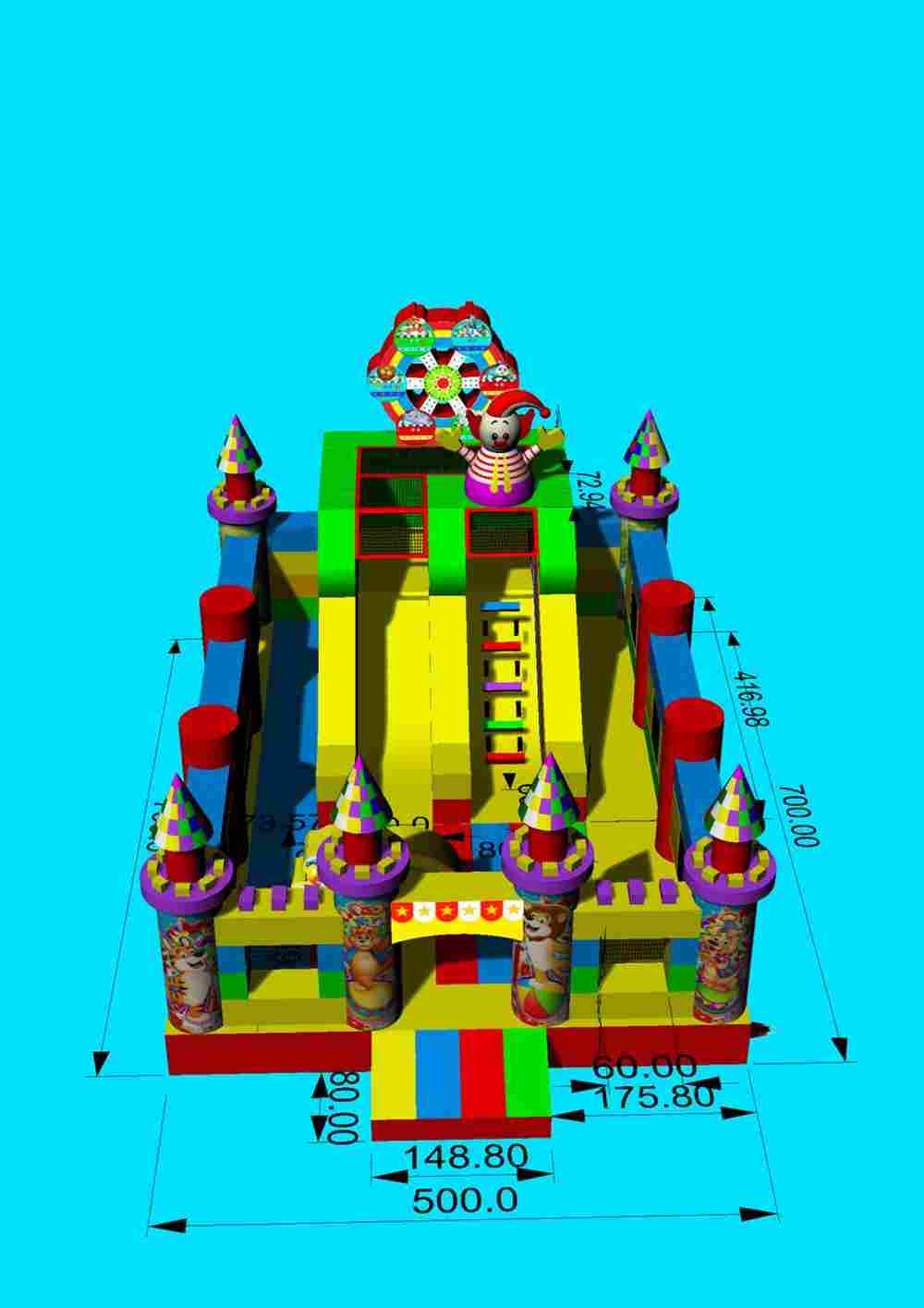 Надувной батут "Цирк приехал" с горкой