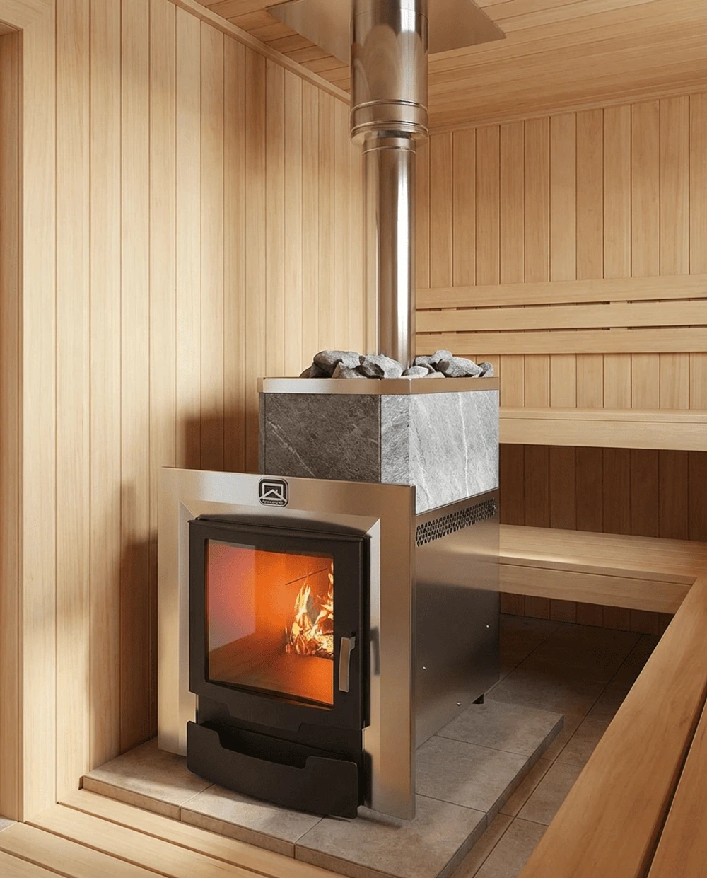 Печь для бани Русь-18 ЛНЗП Профи Панорама (1.1)