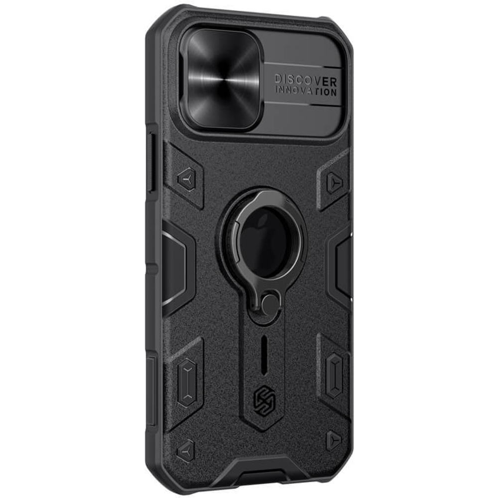 Противоударный чехол с кольцом и защитой камеры Nillkin CamShield Armor Case для iPhone 12 / 12 Pro