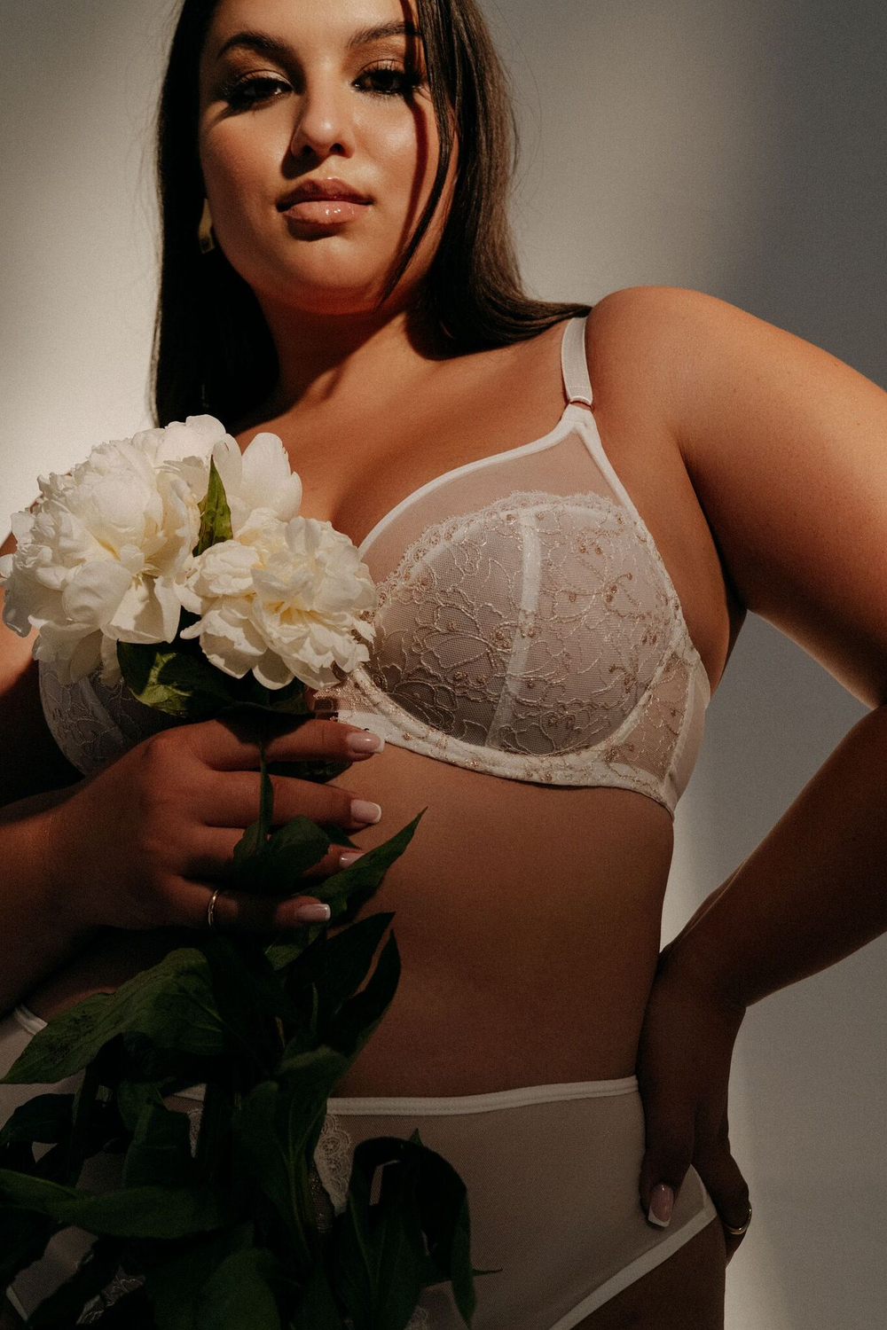 Кремовый бюстгальтер с мягкой чашкой Crystal