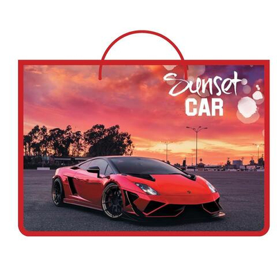 Папка А4 пластиковая, ручки-шнурок "Sunset car 2022" (Пчелка)