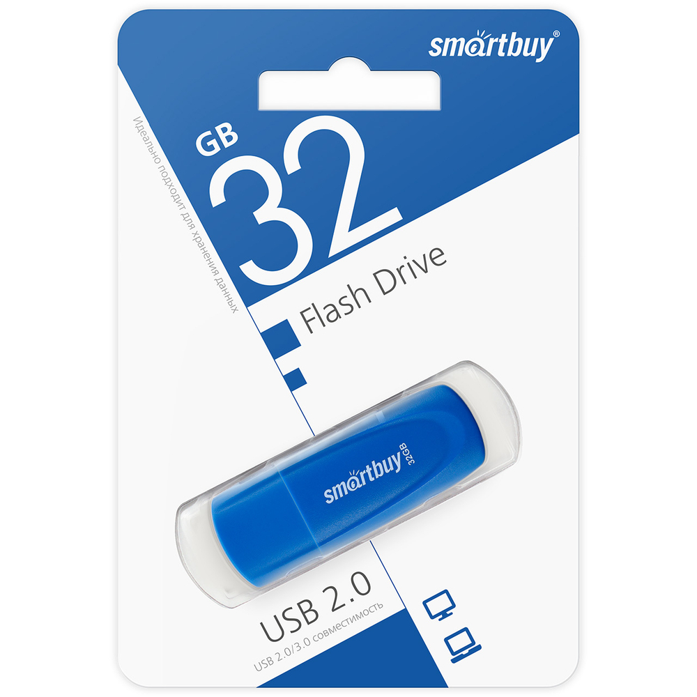 USB карта памяти 32ГБ Smart Buy Scout (синий)