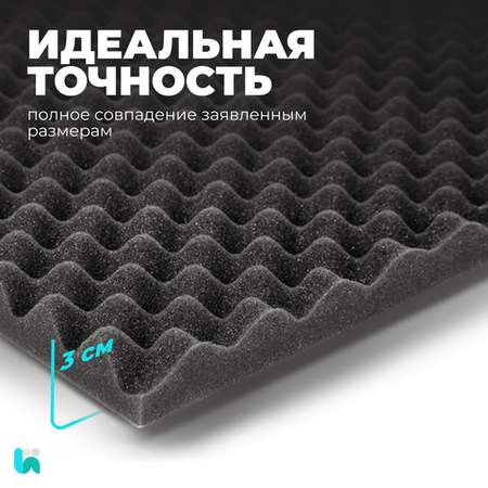 Акустический поролон, Волна, 30х1000х2000мм