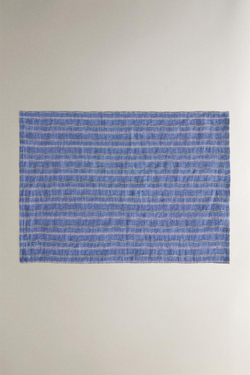 ZARA HOME ПОЛОСАТАЯ ЛЬНЯНАЯ САЛФЕТКА, СИНИЙ