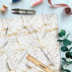 Ткань барби золотистый мрамор