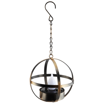 Светильник уличный ЭРА ERASFM-02 садовый на солнечной батарее Лофт подвесной на цепи металл 28 см