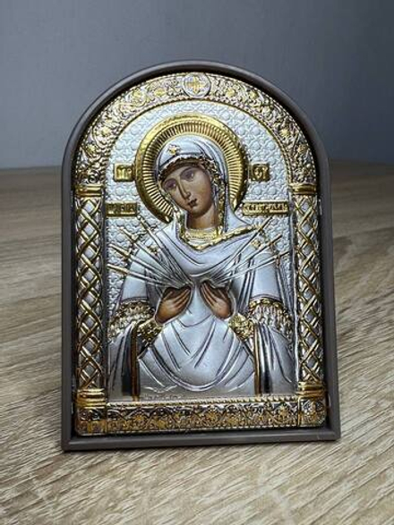 Семистрельная БМ, икона арочная, пластик коричневый 80х115