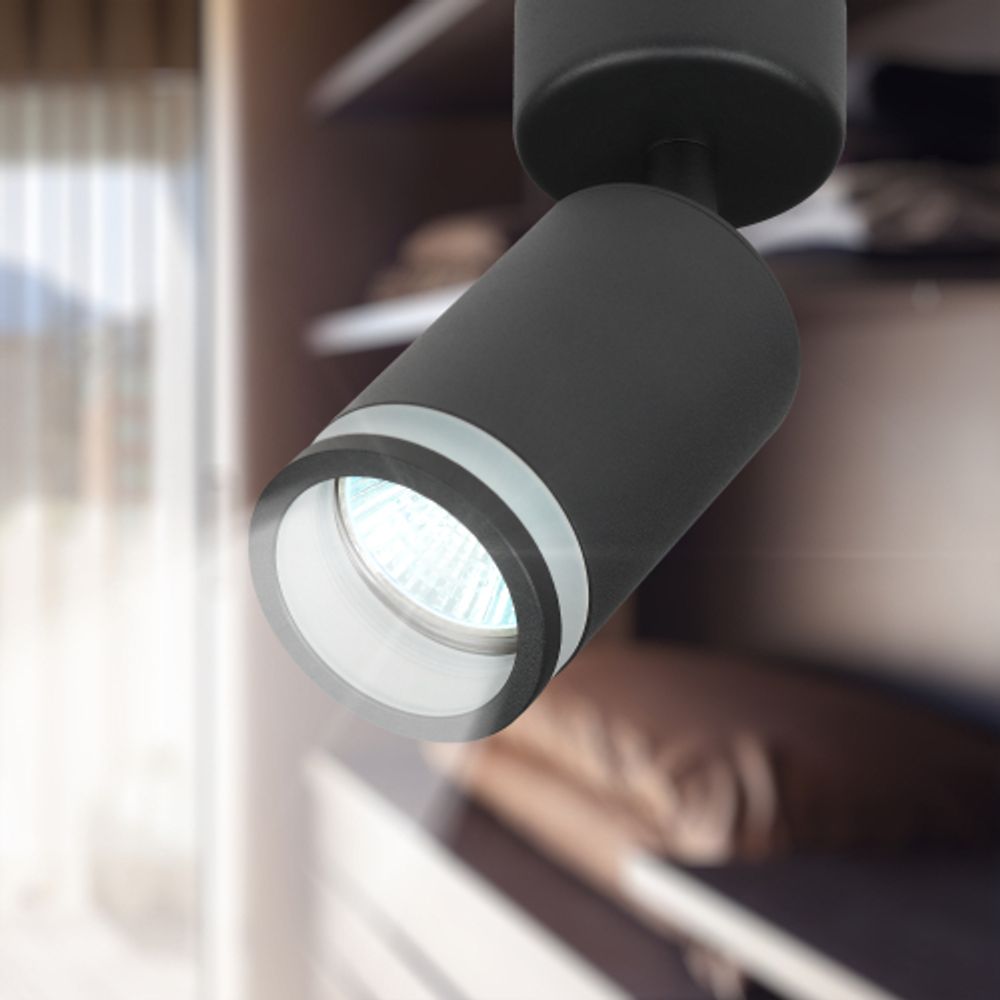 Светильник настенно-потолочный спот ЭРА OL23 BK MR16/GU10, черный | Накладные светильники